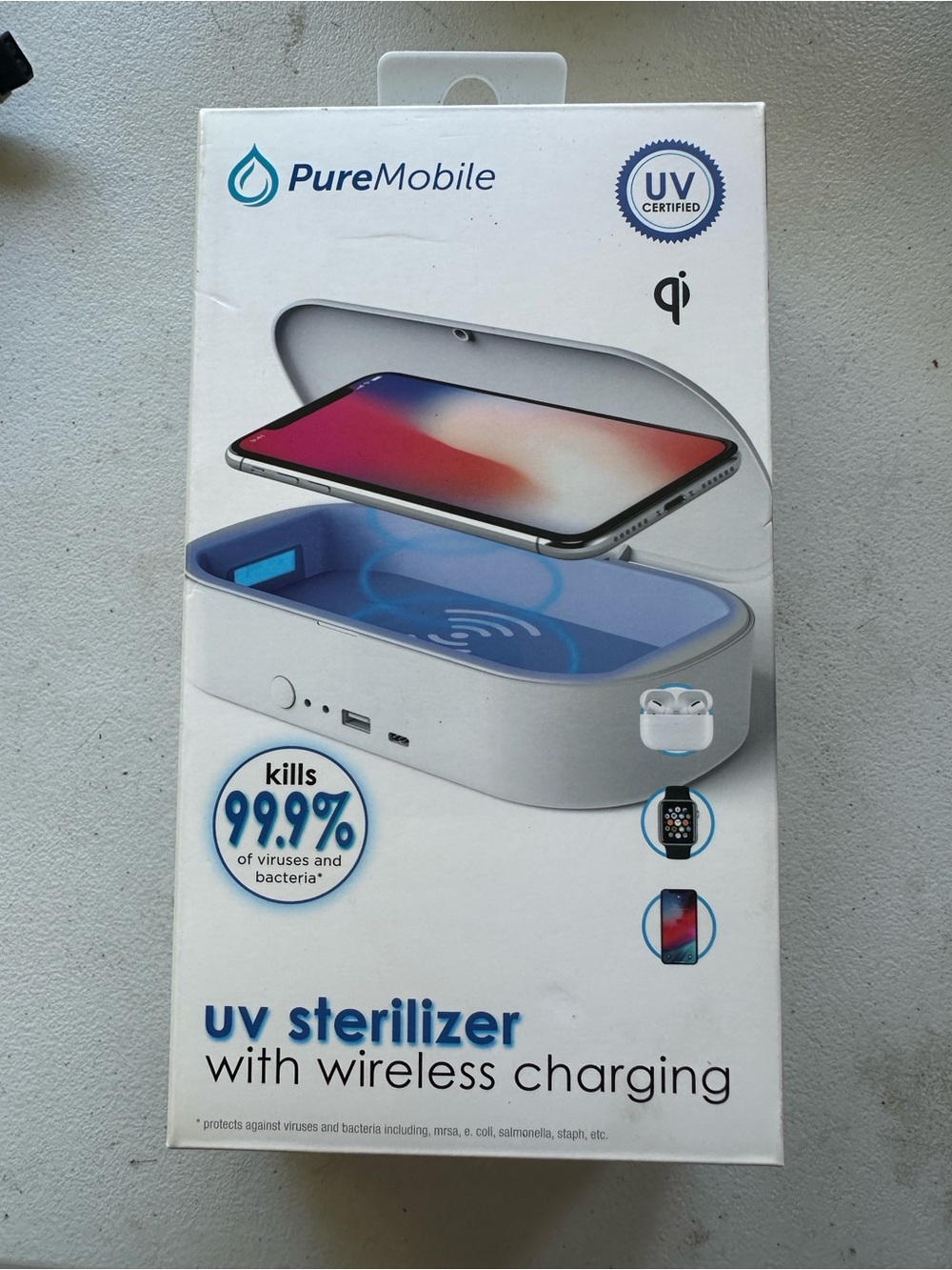 PureMobile UV Sterilizer & Qi Wireless Charger - Brand New